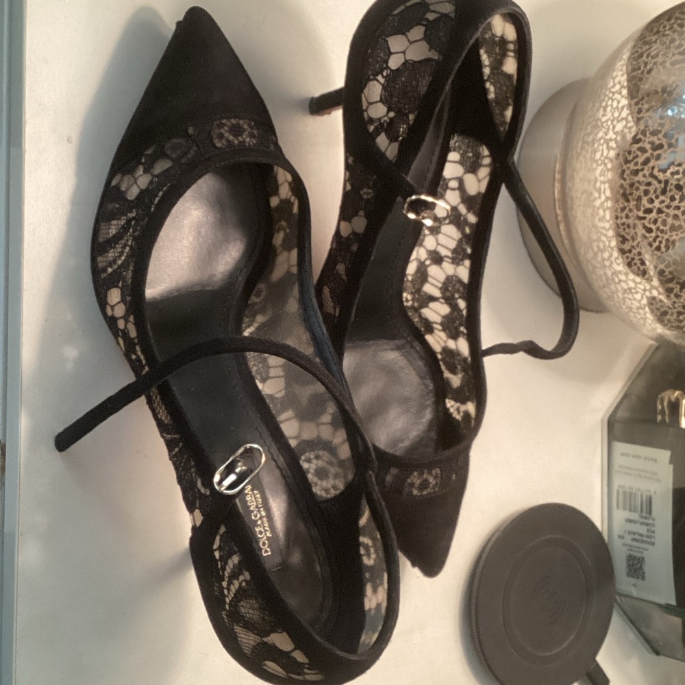 Dolce & Gabbana Black Lace Heels